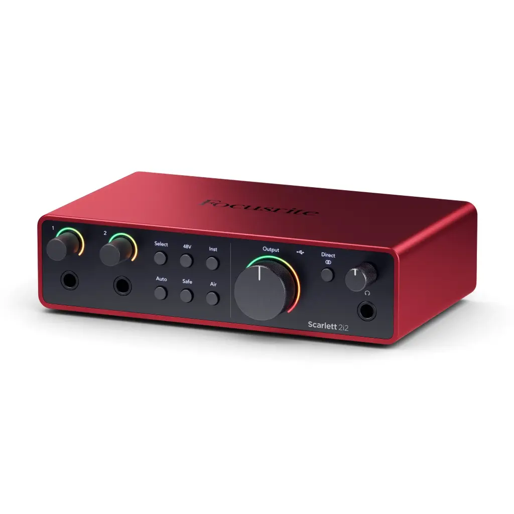 Focusrite Scarlett 2i2 4th Gen USB Audio Interface for Recording, Songwriting, Streaming and Podcasting — High-Fidelity, Studio Quality Recording, and All the Software You Need to Record