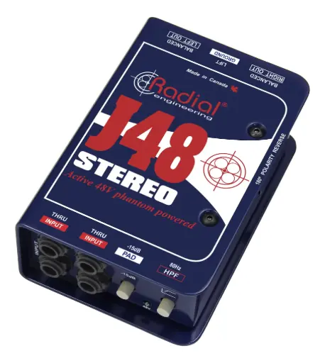 [SRA J48-STEREO] Boitier DI 02 Actif STÉRÉO ACTIVE RADIAL Boite de direct (DI) 